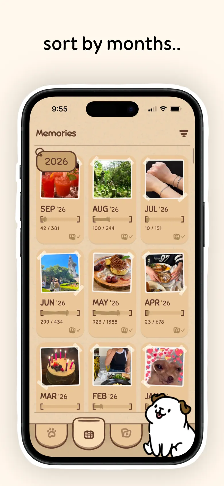 Sort your photos by month